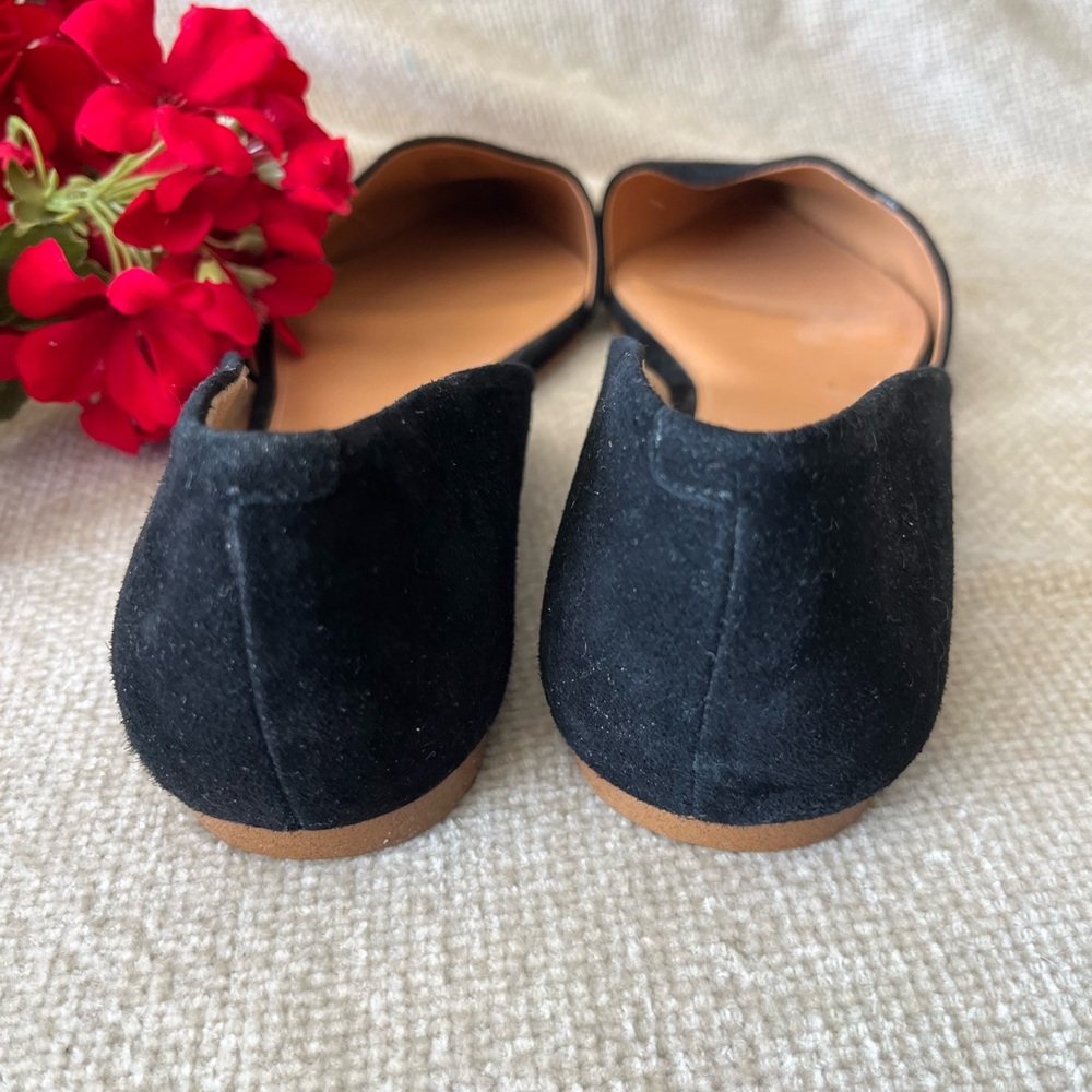 J. Crew Factory Black Suede Flats Size 10 - Picture 8 of 9